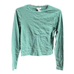 Topshop Long Sleeve Pontelle Shirt Green Size 8